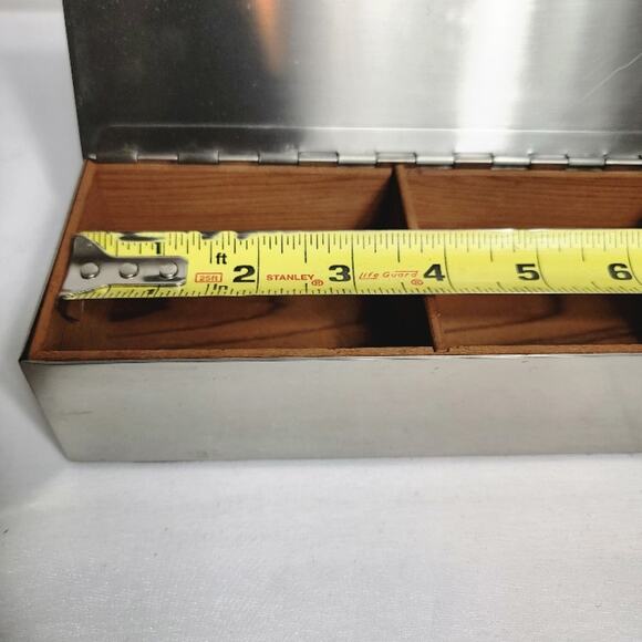 Vintage Metal Art Storage Box by Heintz Smith Silver Wood Keepsakes Collectible - Picture 10 of 12